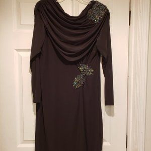 Black dress with bead appliques